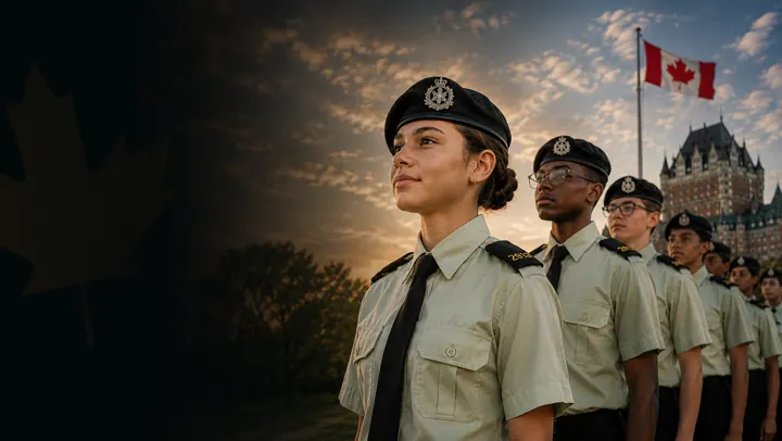 Cadet en uniforme dans un contexte d'activité extérieure
